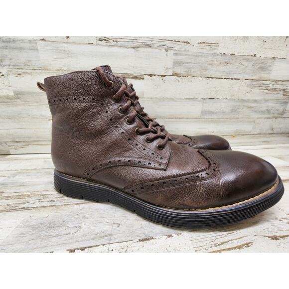 Clark Monmart Rise Wing Tip Boot Men’s Size 13M Brown Leather - Picture 1 of 16